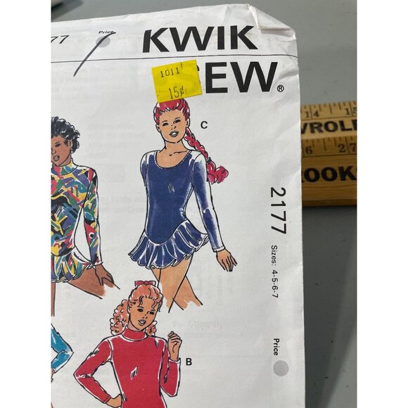 Kwik Sew 2177 Sewing Pattern Sizes 4-5-6-7 Girls Leotard Two Way Stretch NEW - Picture 6 of 7